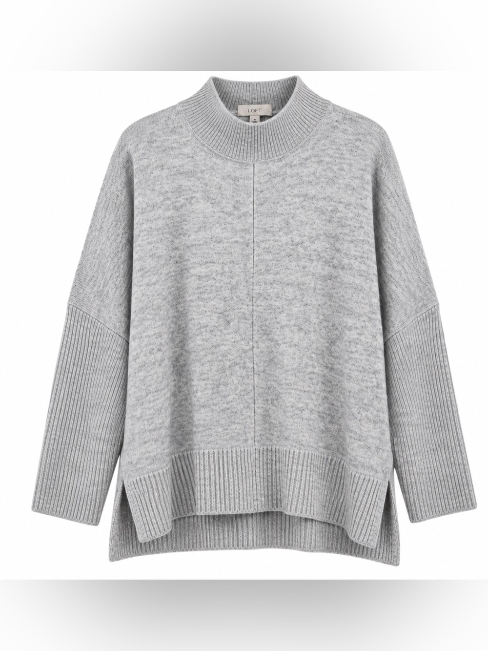 LOFT Light Gray Cowl-Neck Sweater